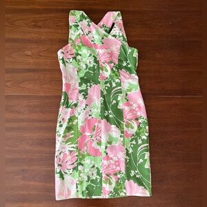 NWT Talbots floral cotton dress with crisscross neckline
